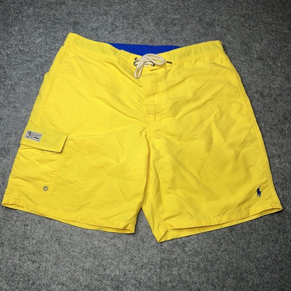 Polo Ralph Lauren Swim Trunks Mens XL Yellow Board Shorts Inseam Lined - Picture 1 of 10